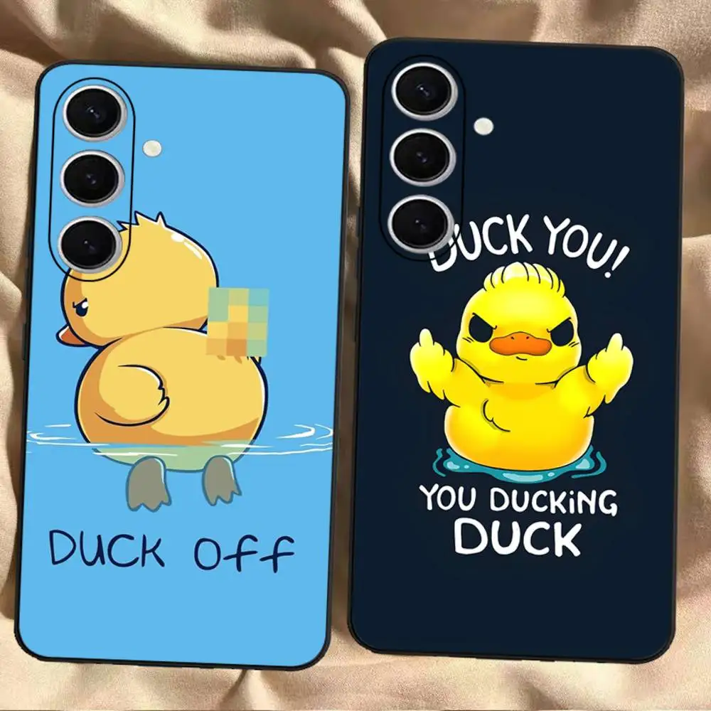 Funny Cute Yellow Duck You Phone Case For Samsung S 24 Fe 25 Ultra Plus 20 Lite 21 30 22 23 24 22 Ultra 5G Fundas