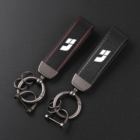 Deluxe Leather Keychain with Car Badge Keychain Pendant For LIXIANG L7 L8 L9 ONE