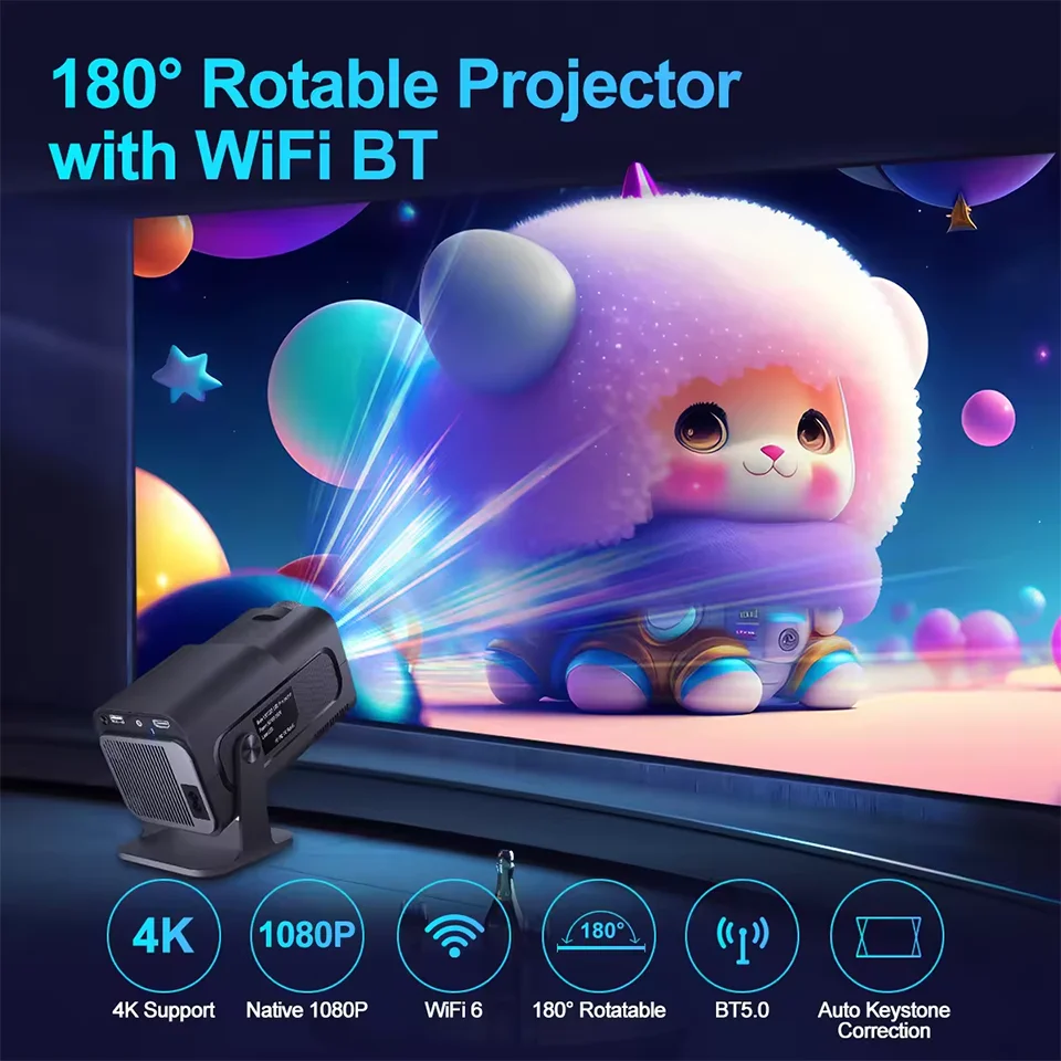 FXTech HY320 Pro 프로젝터 4K 안드로이드 11 듀얼 WiFi 6 390ANSI 네이티브 1080P BT5.2 1920*1080P 홈 시어터 시네마 미니 프로젝터