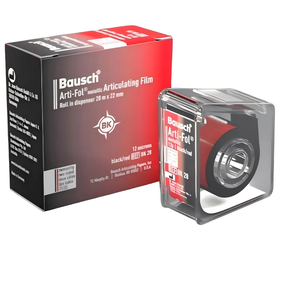 Bausch Arti-Fol Metallic Articulating Film 12μm 20m/roll Dental Bite Paper for Occlusion Check Occlusal Contact Marking Durable