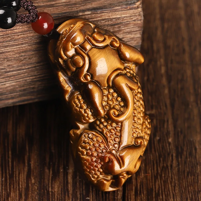 

Tiger Eye Stone Wealth-Attracting Pixiu Jade Pendant