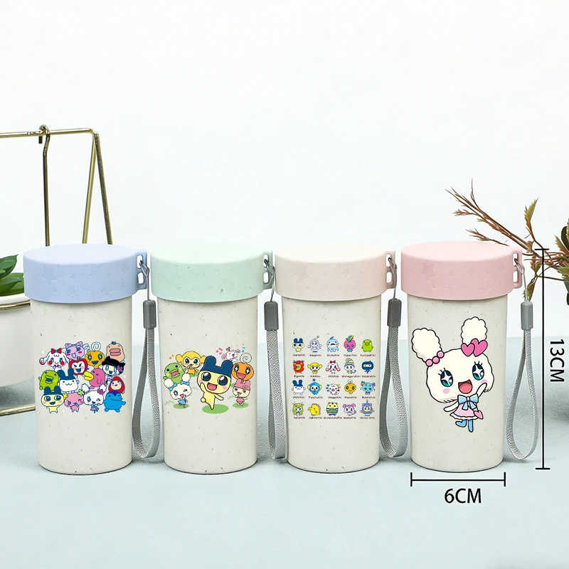 

250ML Tamagotchi Boy Girl Portable Water Bottle Leak-proof Plastic Drinking Bottle Child Milk Juice Cup Cartoon Water Cups Gift