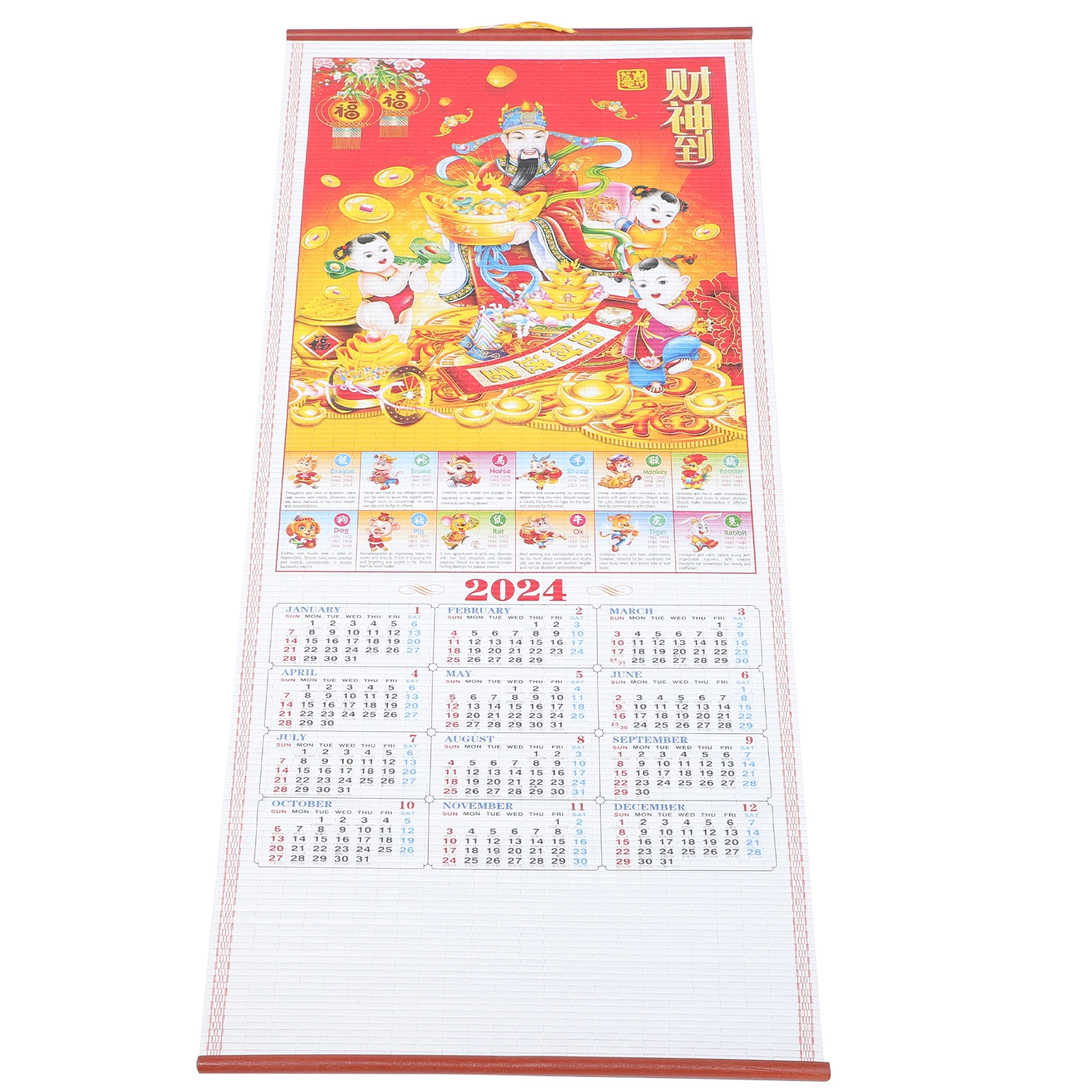 

Zodiac Calendar Chinese Hanging Calendars for Wall Daily Lunar Family Paper Monthly