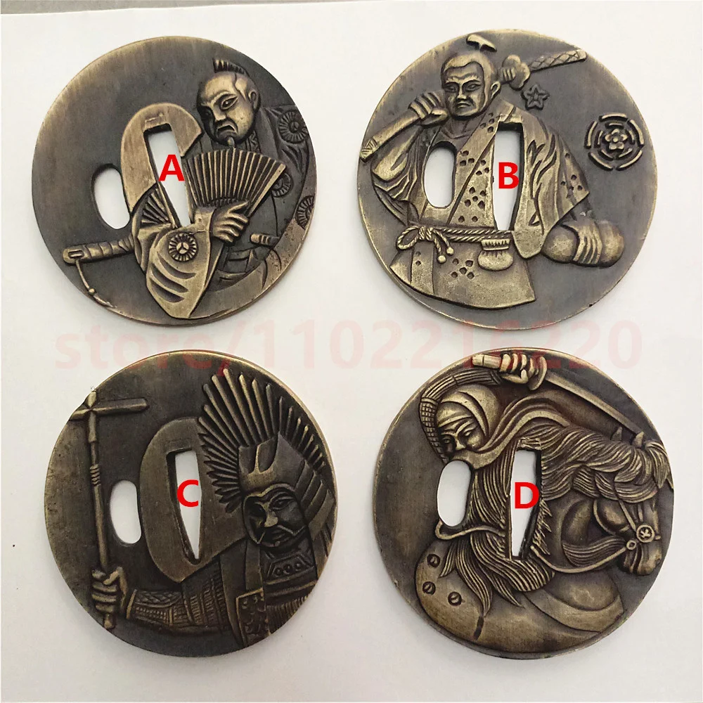 Guardamanos de aleación Tsuba para espada Katana samurái japonesa, accesorio exquisito, tema de Guerrero japonés