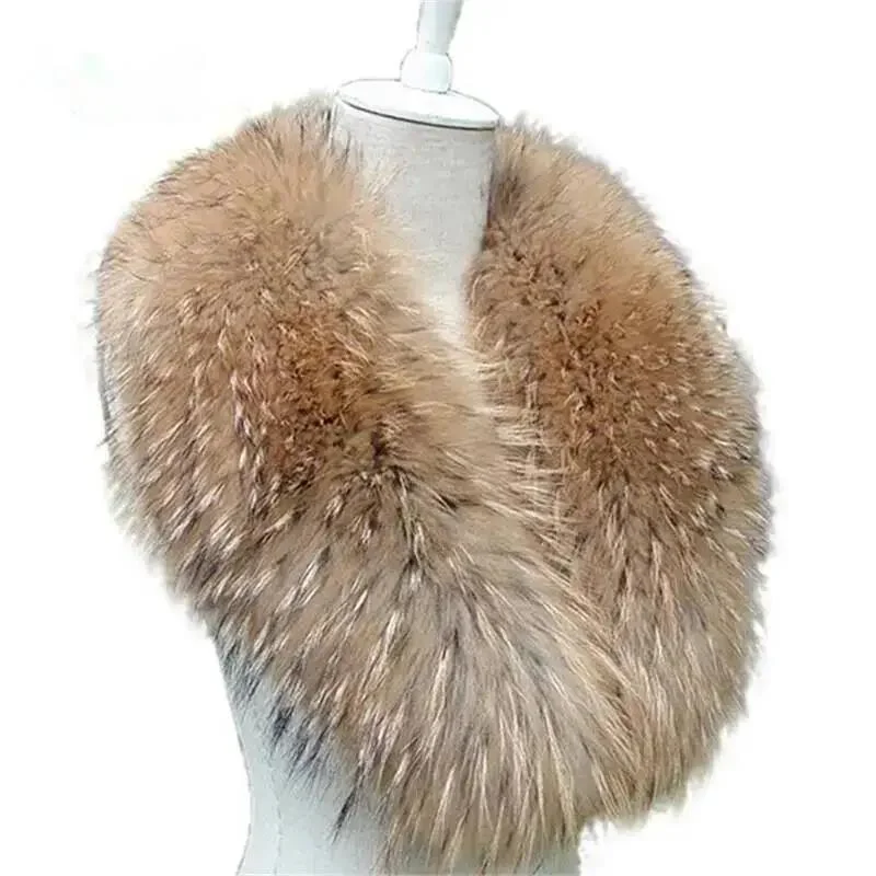 

Luxury Winter Scarf Women Real Raccoon Fur Scarves Lady Pashmina Wraps Shawls Winter Women Fur Collar Bandana Foulard L16