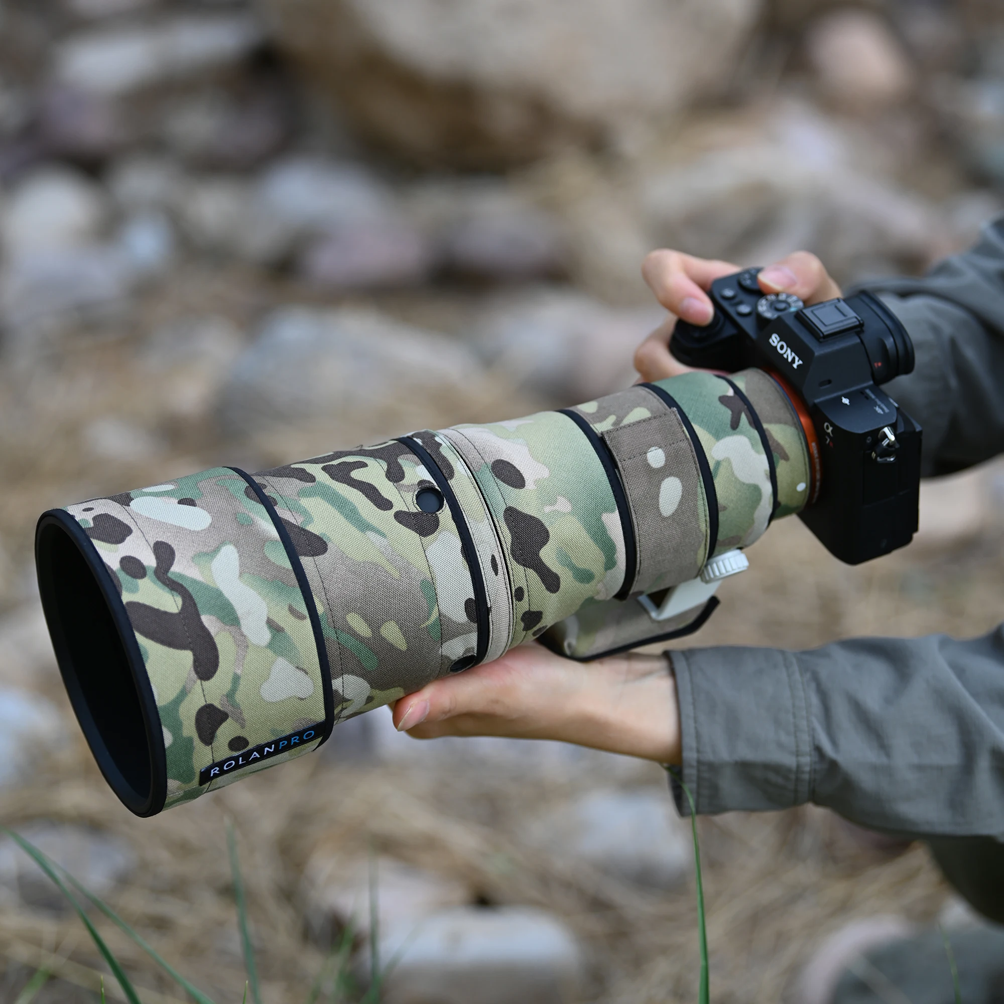 ROLANPRO Wasserdichter Objektivschutz für Sony FE 600mm F6.3 GM OSS Camo Regenschutz Schutzhülle SEL600F63GM Etui 600F6.3GM Stoff – Detail 24