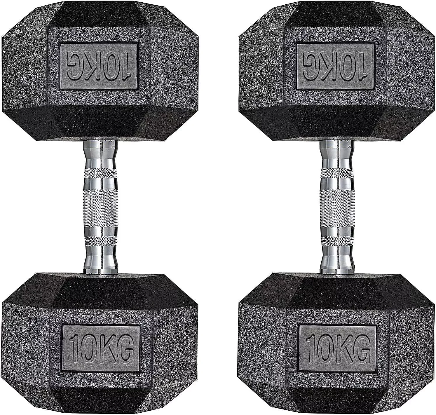 Sport-Hantel-Set mit sechseckigen Hanteln, Fitness-Gewichte, 10–25 kg, Paar, hochwertige sechseckige Hantel-Sets mit Gummimantelung