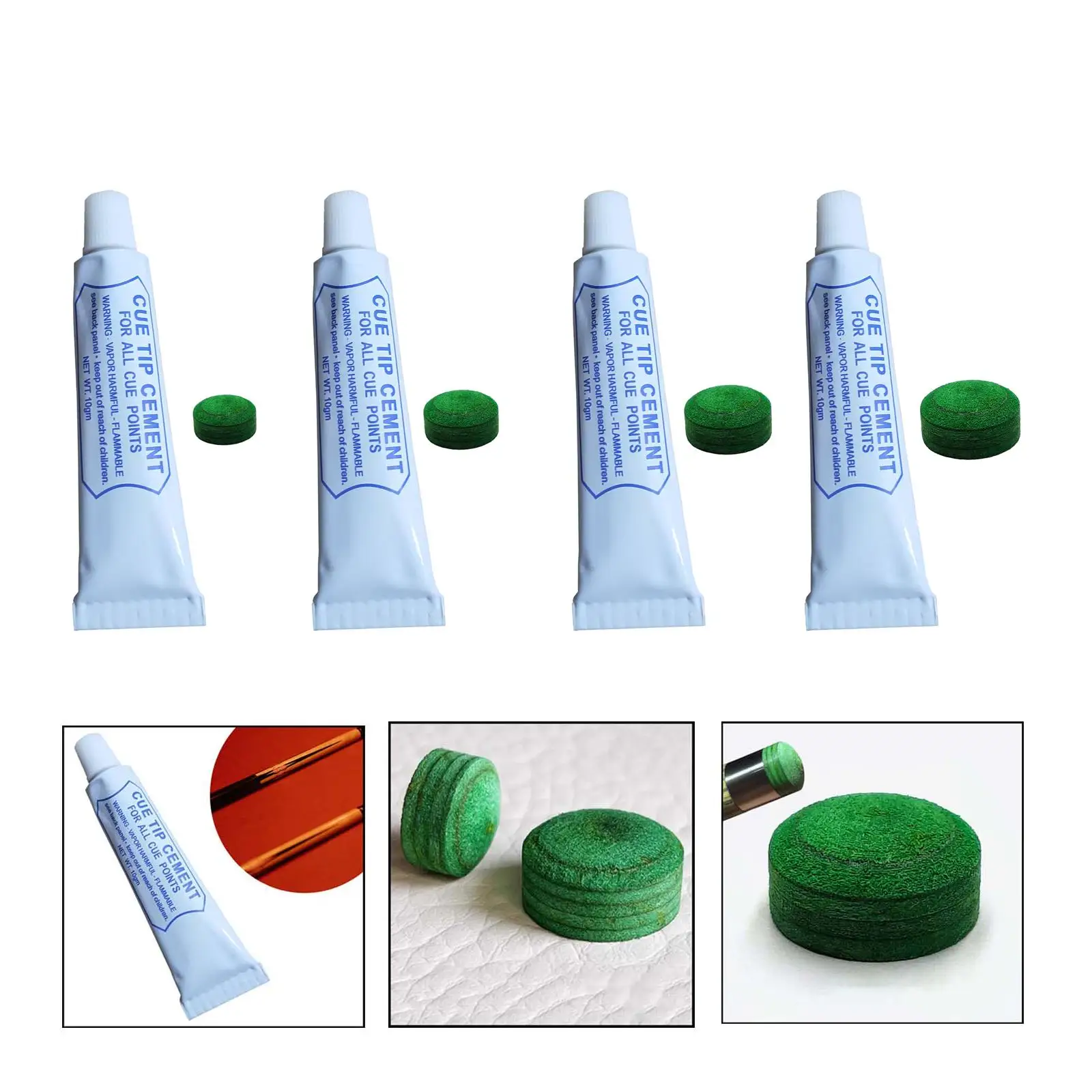 

Pool Tip and Glue Set Portable Repair Tool Billiard Cue Accessories Easy Install for Home Game Maintenance