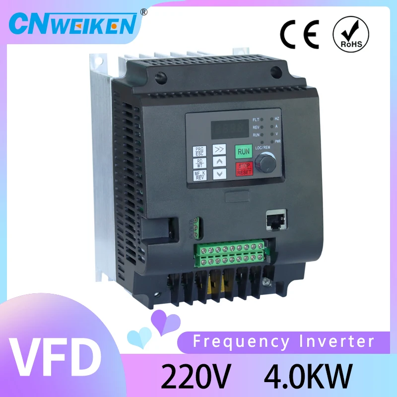 

Variable Frequency Drive, 220V/380V 4KW Single To Single Phase Variable Frequency Drive Variable Speed Motor Drive CNC VFD