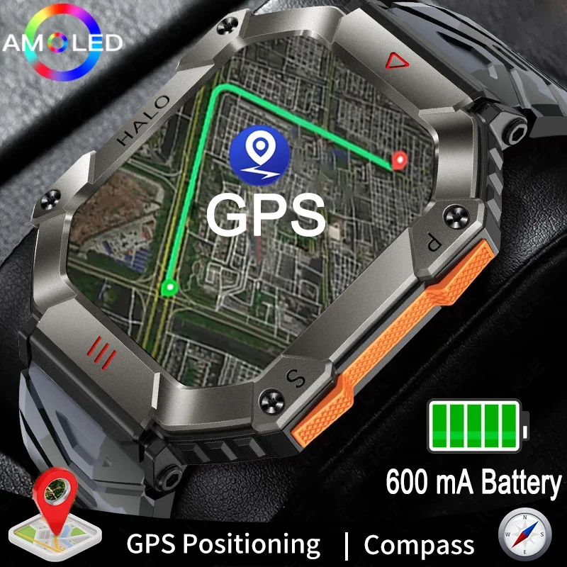 

2024 New Men's GPS Smartwatch - Military Waterproof Bluetooth Call. Fitness. AI Voice 2.0 Size Large Screen. Premium Smartwatch.