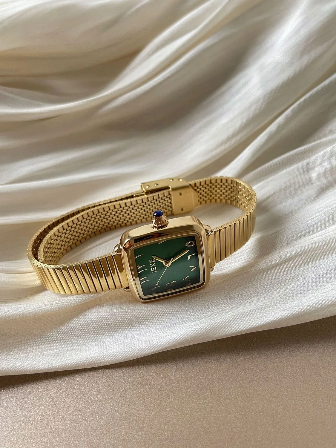 Women Quartz Watch Luxury Rectangle Shaped Clock Rose Gold Sliver Stainless Steel Orologio Diamond Green Reloj Ladies Wristwatch