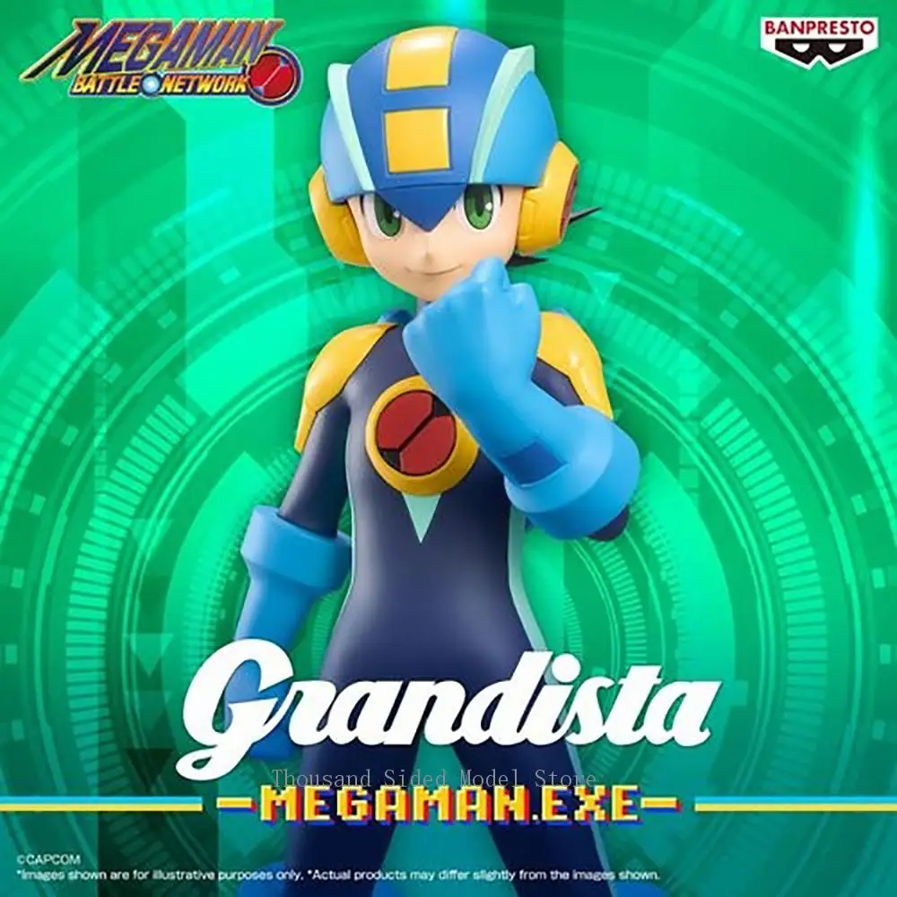 En stock, original Banpresto Grandista Rockman.EXE, modelo de PVC de 24 cm, figura de acción de anime, juguete de dibujos animados, regalo de cumpleaños