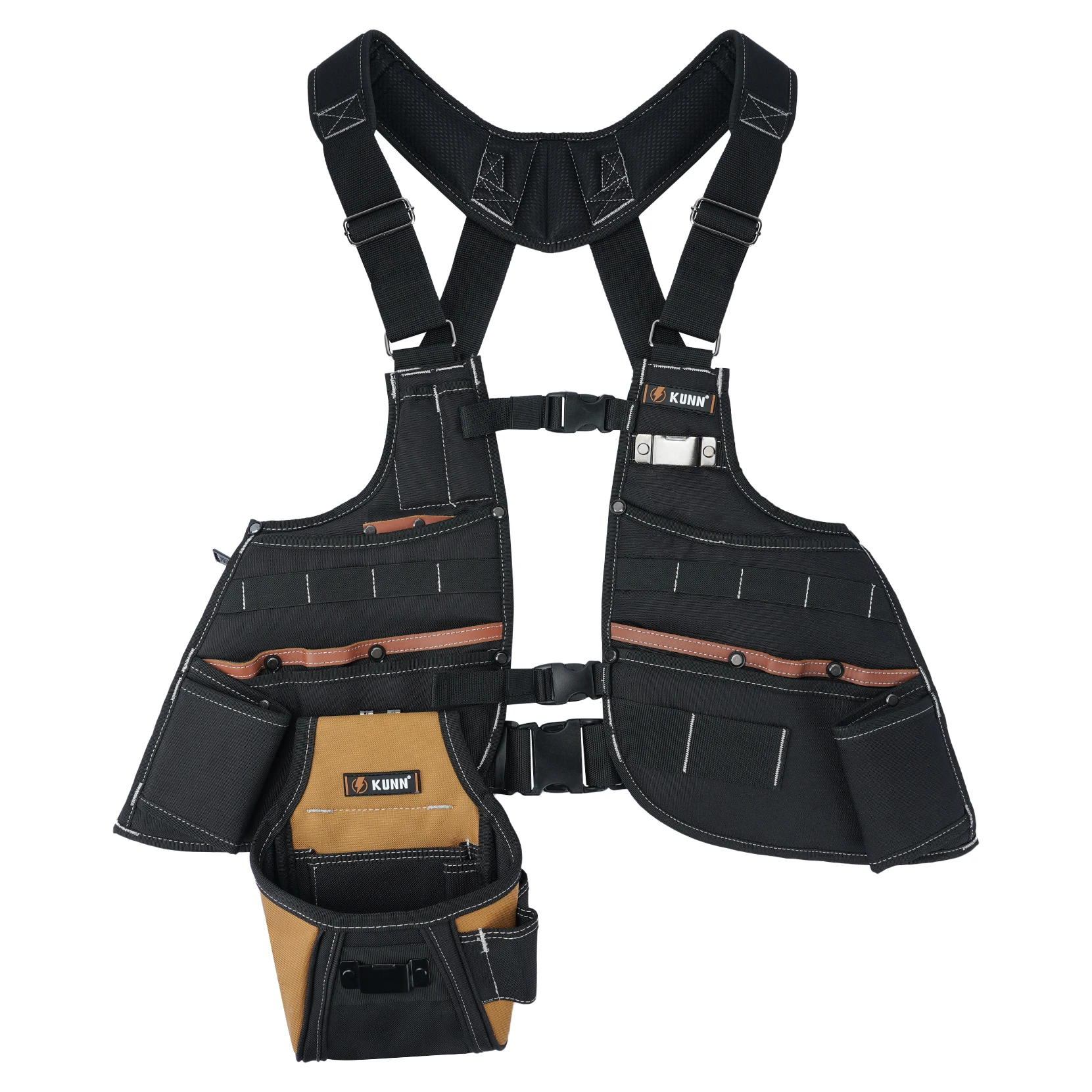 kunn-gilet-a-outils-en-cuir-pour-homme-–-gilet-de-travail-reglable-a-37-poches-pour-electriciens-charpentiers-et-travailleurs-de-la-construction
