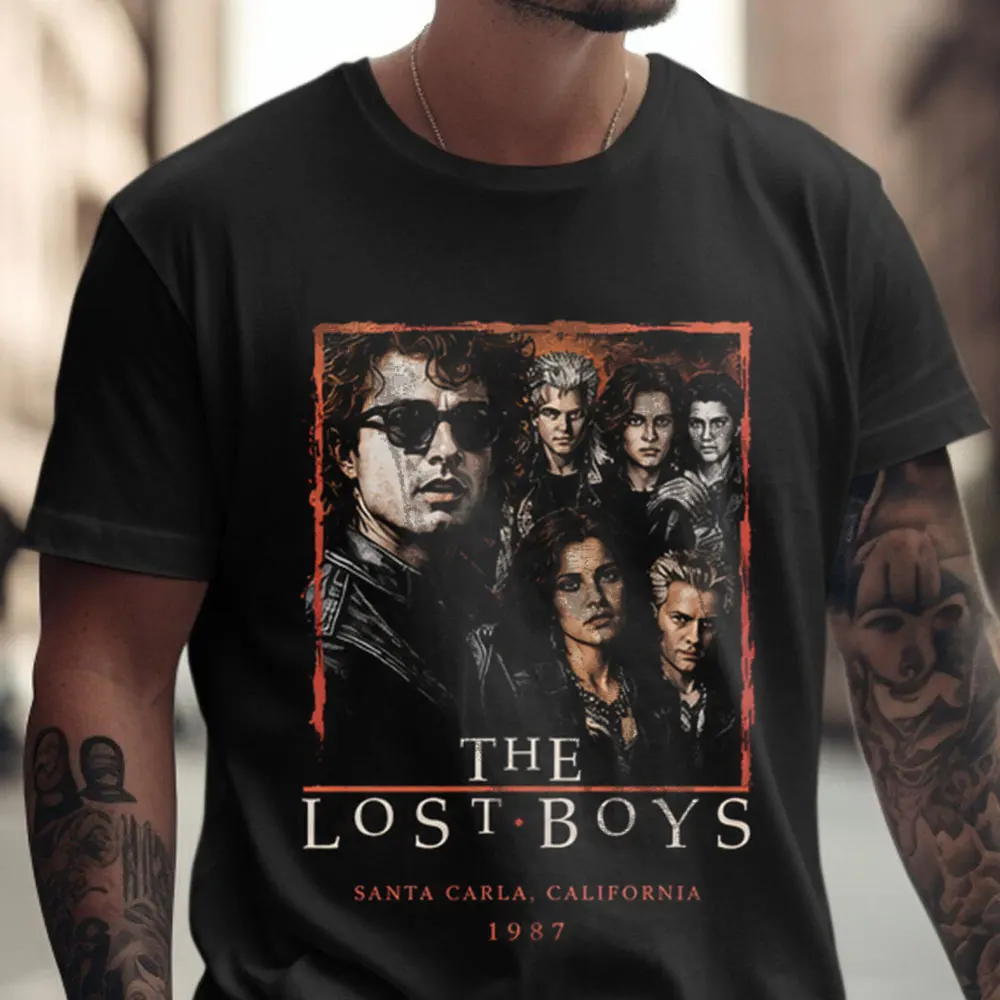 The Lost Boys Retro Vampire Horror Movie T-Shirt Vintage 80s Gothic Graphic Tee 0521 Streetwear Unisex Tee Short Sleeve Tops
