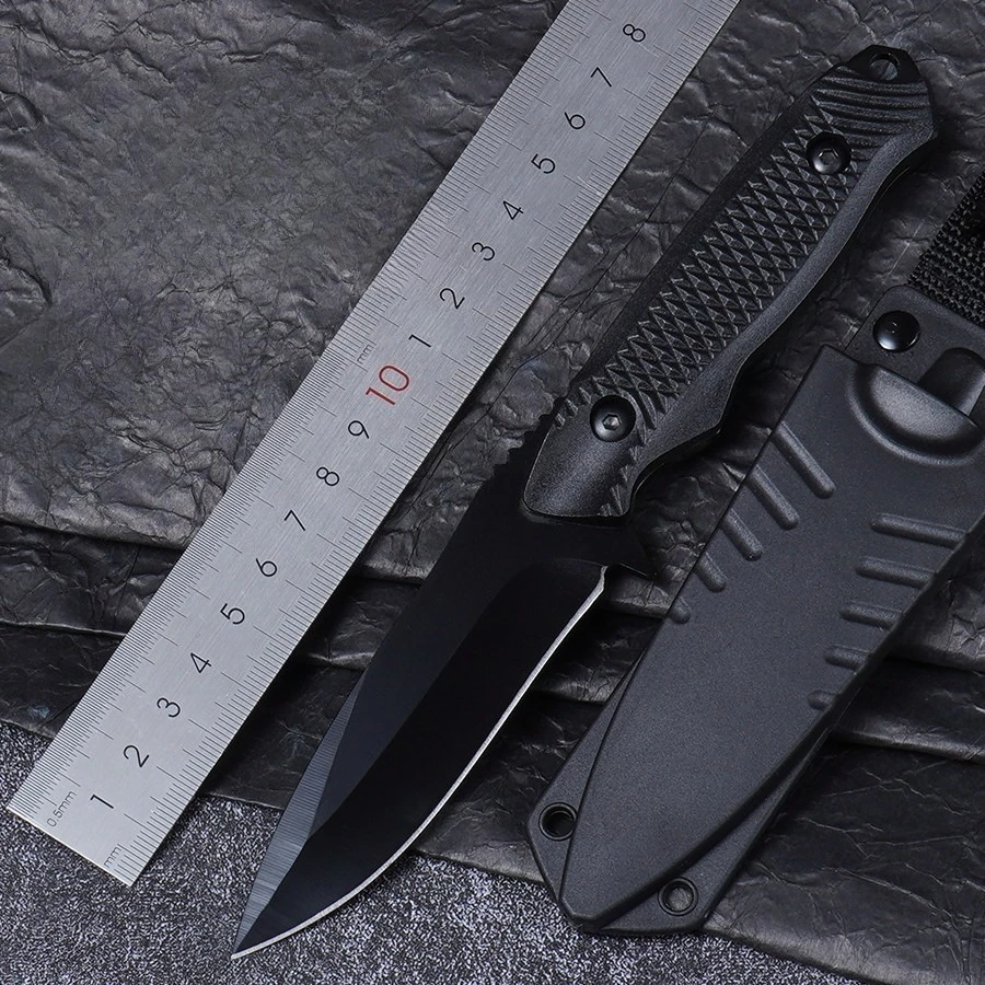 

Outdoor Multi-functional Portable Straight-bladed Knife 5CR13MOV Blade ABS Plastic Handle Camping Tactical Self-defense Knife
