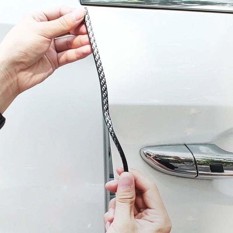 for Black Accessory Car Guard Trim Protector No scratches Seal Strip 5m Door for edge U-Shape Molding Carbon Fibe