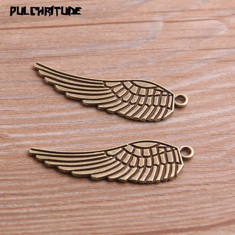 10 Styles Vintage Bronze Metal Small Big Wings Feather Charms For Jewelry Making Diy Zinc Alloy Mix Animal Pendant