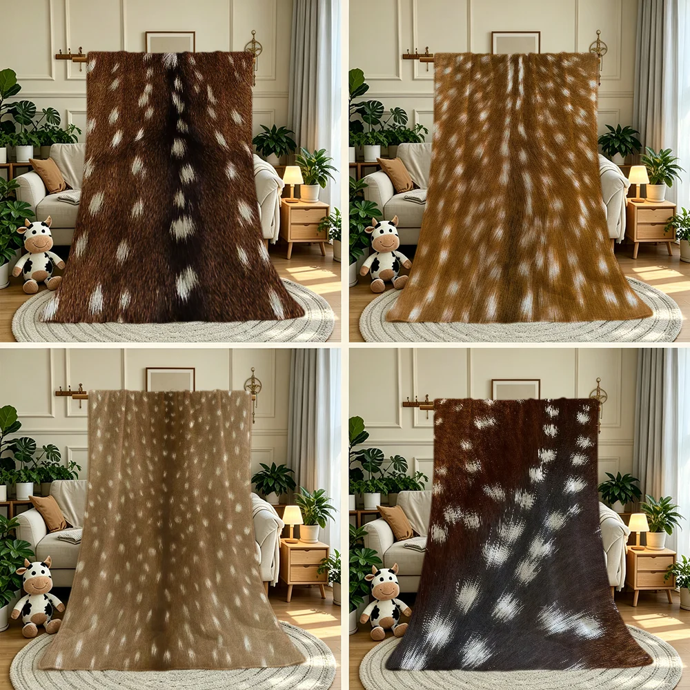 Simulated Fur Deer Blanket Throw Super Cosy Plush Living Room Sofa Couch Childish Birthday Gifts