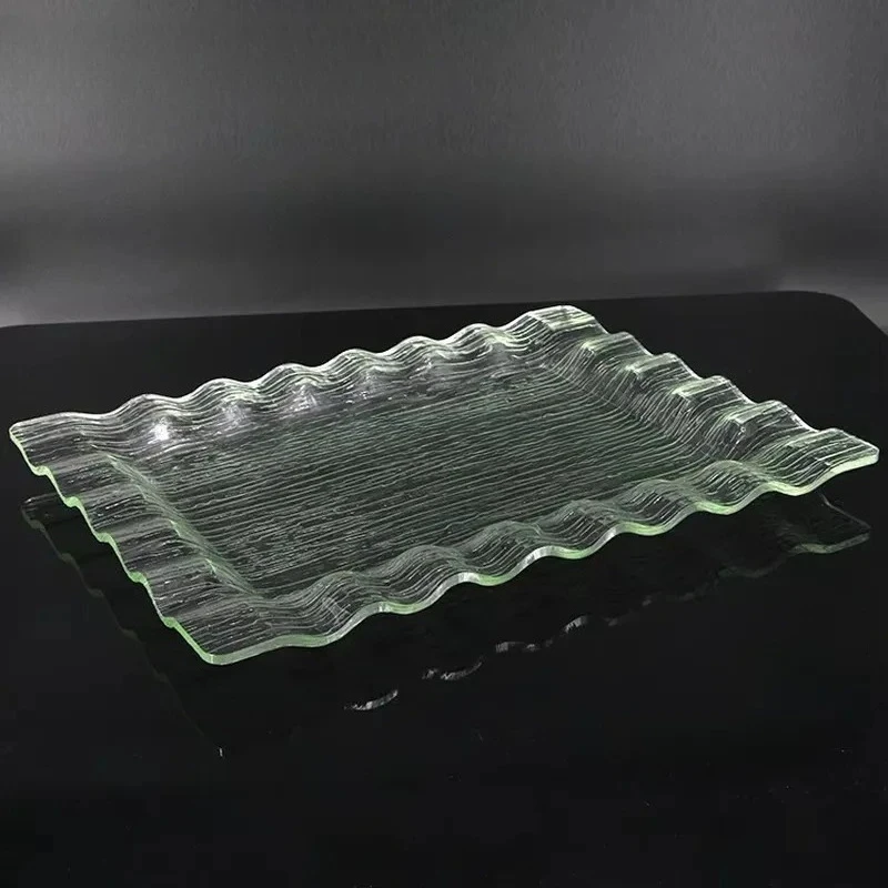 Acrylic Fruit Lace Plate Japanese Korean Style Sushi Seafood Serving Dish Buffet Tray Transparent Decorative Platter for