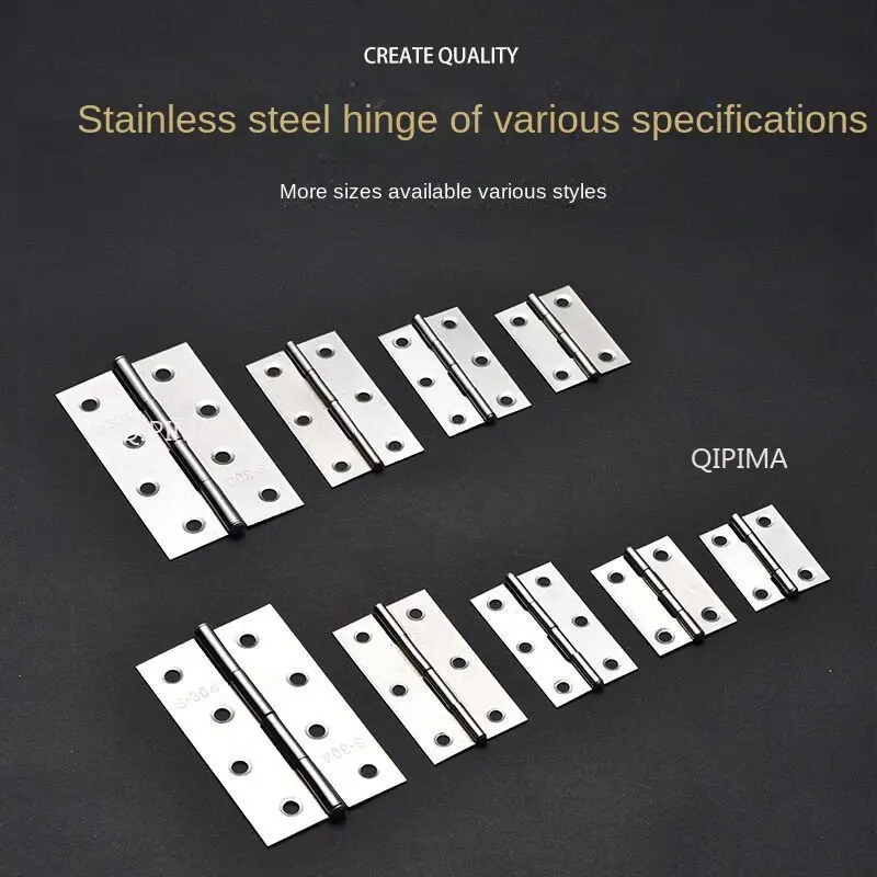 Accessories 304 Stainless Steel Flat Door Thick High Quality Hinge 1/1.5/2/2.5/3/4 Inch 2Pcs Door Butt Hinges Furniture Hardware