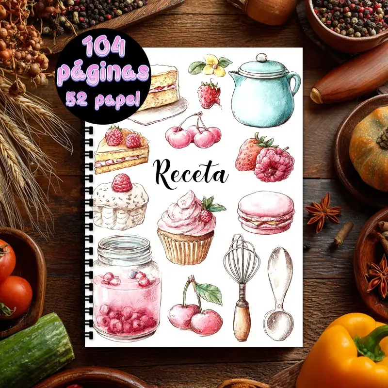 caderno-de-receitas-em-espanhol-com-encadernacao-espiral-a5-capacidade-para-ate-100-receitas-ideal-para-entusiastas-da-culinaria