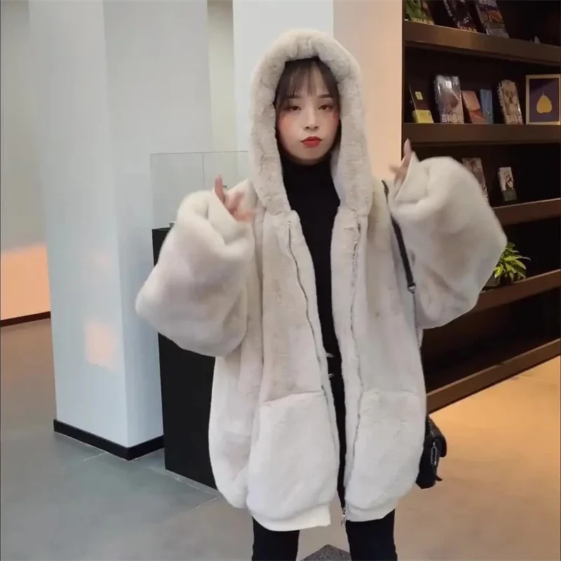 Fur Coat Thick Autumn and Winter Lamb Plush Women's Mink Coat 2025 New Mid Length Fashionable C10