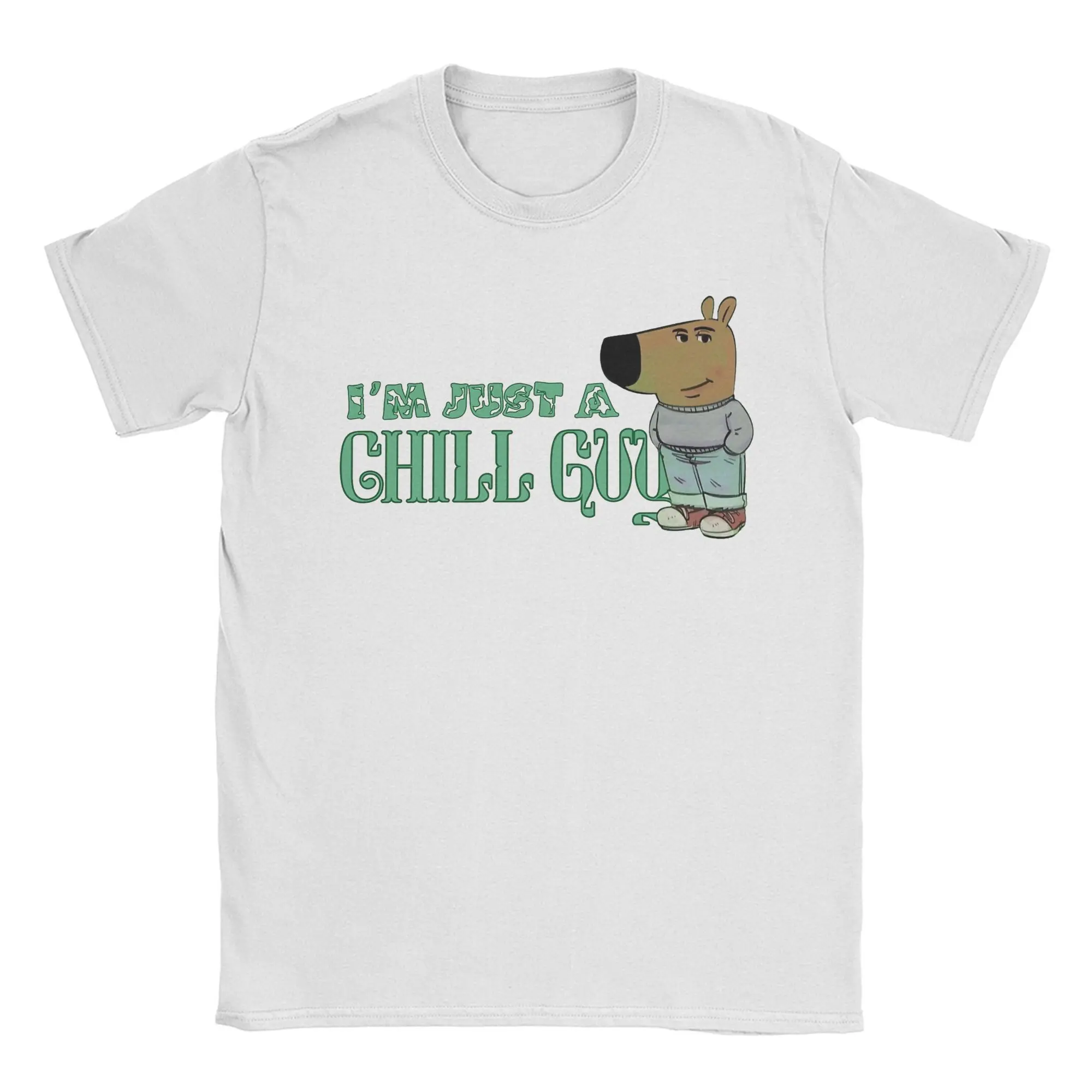 Men Just a Chill Guy Funny Dog T Shirt  Cotton Clothes Casual Short Sleeve Round Collar Tee Shirt Gift Idea T-Shirts