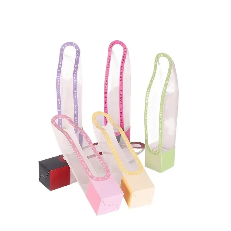 

*Single Hand Box Pvc Single Flower Box Valentine'S Day Flower Boxes With Pvc Window