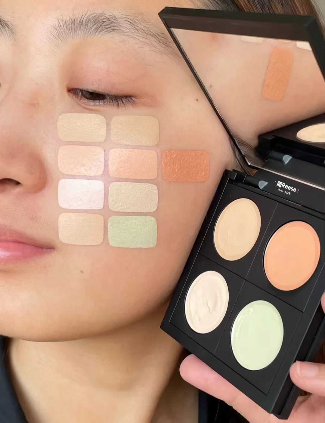 SPLASHEEN 4 สีคอนซีลเลอร์ Palette Cream Moisturizing Foundation ฝาครอบสิว Dark Brightening Skin TONE Correction แต่งหน้า