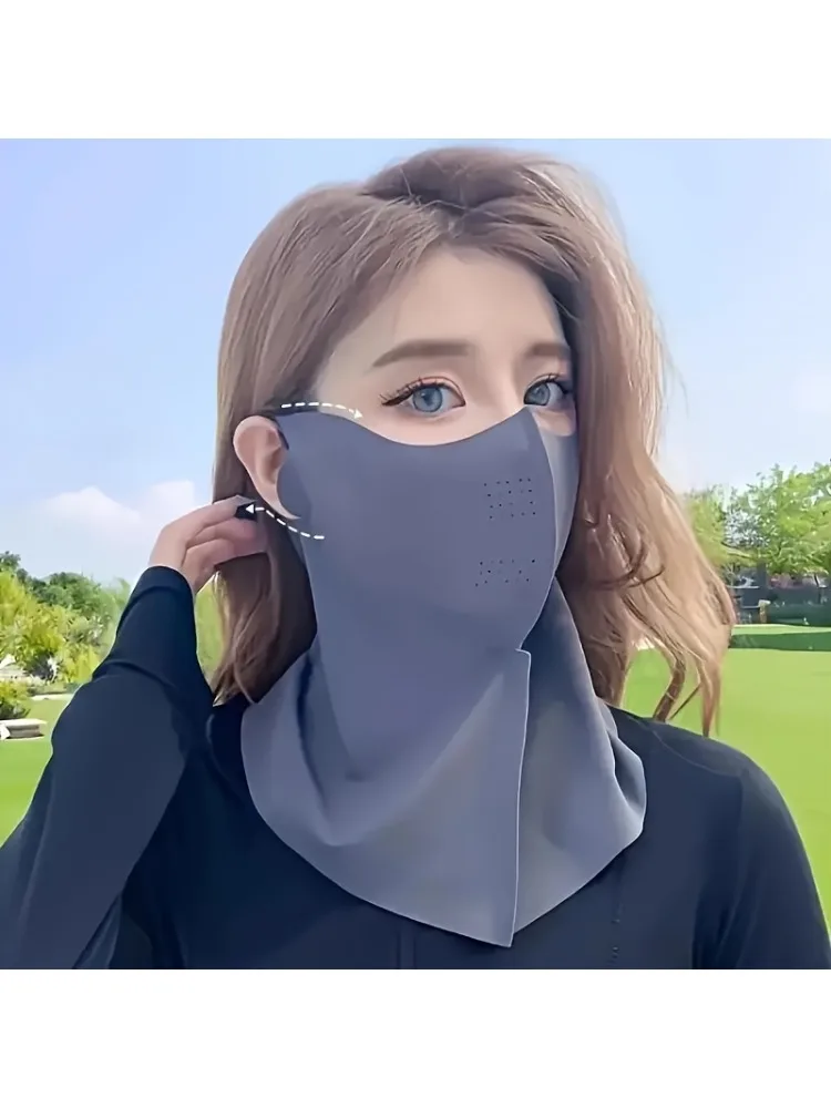 AliExpress NONE Sunscreen Mask, Ice Silk Mask, Cycling Sunshade, UV Protection, Face and Neck Protection for Men and Women