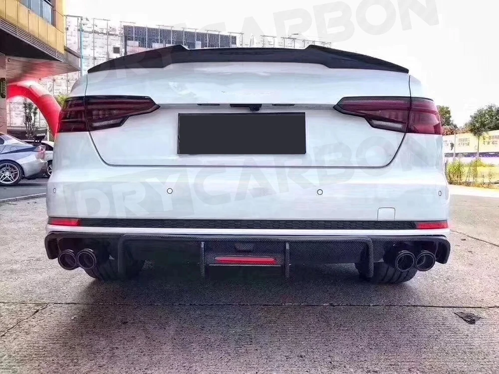Задний бампер из углеродного волокна, диффузор для губ, комплекты кузова, аксессуары для Audi A4 S4 B9 Sline 2017-2019, не для стандартного спойлера A4