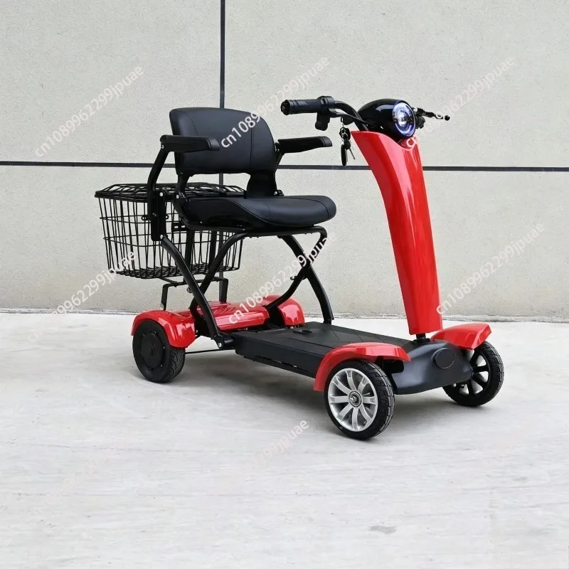 4 Wheels Folding Electric Mobility Scooter 36V 15 Mph Automatic Fold City Bike for Seniors & Disabled Daily Travel
