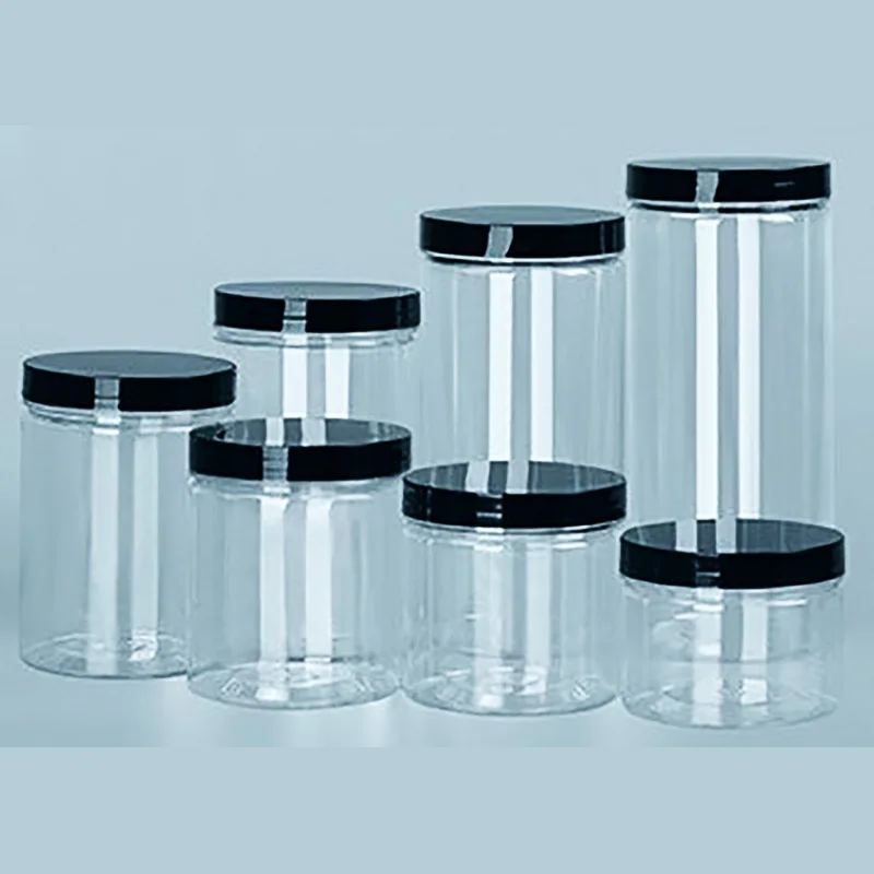 Clear Plastic Sealed Can With Lid Empty Food Storage Bottle Tank Cylindrical Biscuit Jar Food Grade Kitchen Storage Container