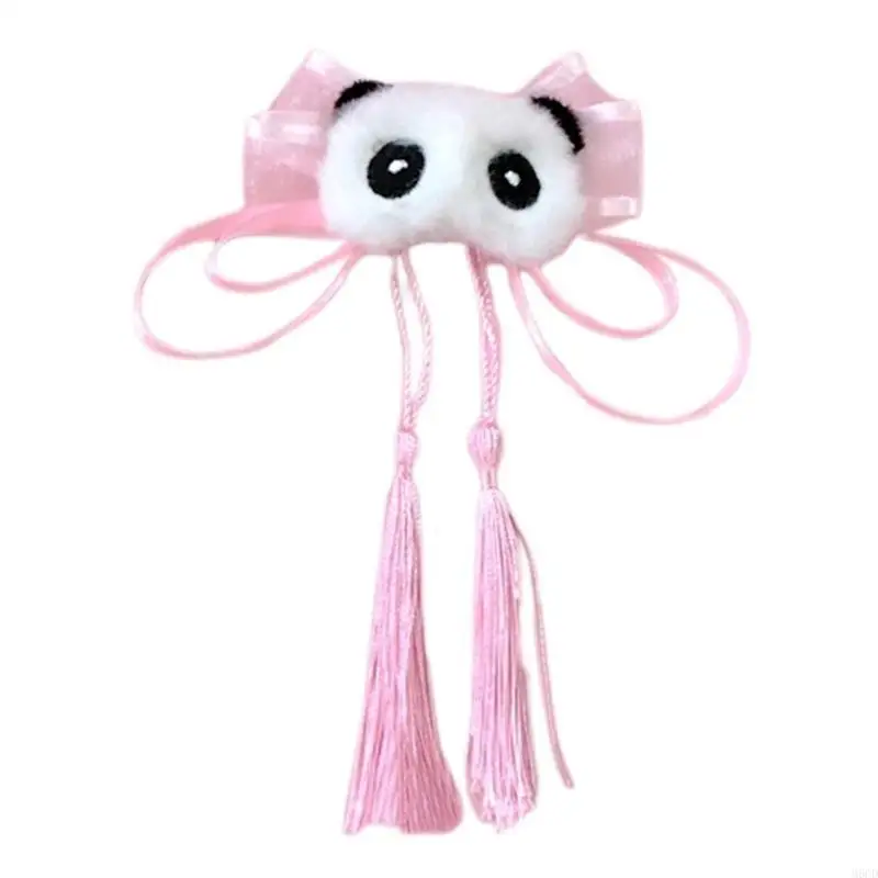 M6CD Girls Hair Clip Antigo chinês Hanfu Hairpin Panda Hairclip Women Hair Ornament