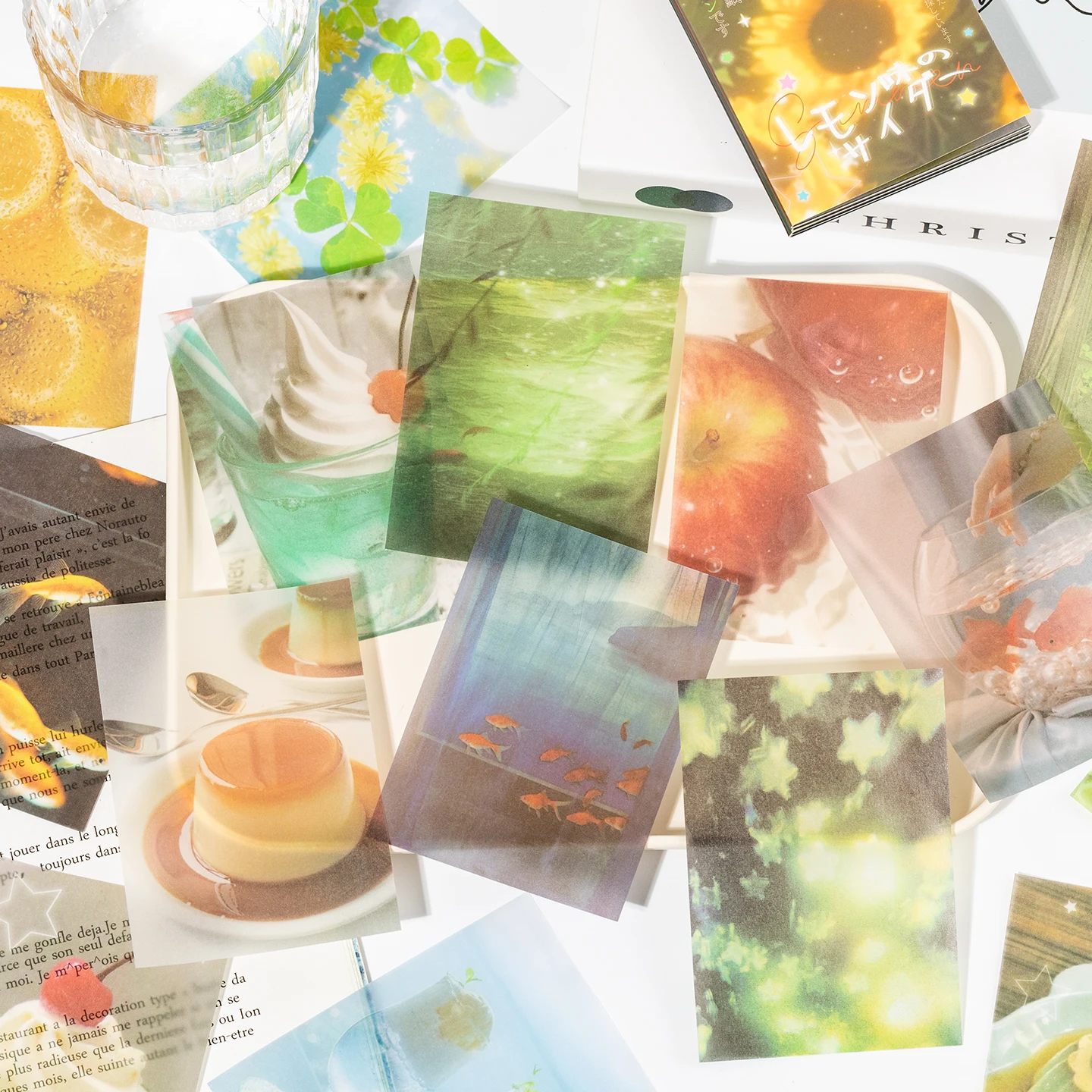 20sheets Summer Art Exhibition Series Kawaii Ins Tearable Notes Material Paper Creative Collage DIY Scrapbook Aesthetic Supplies