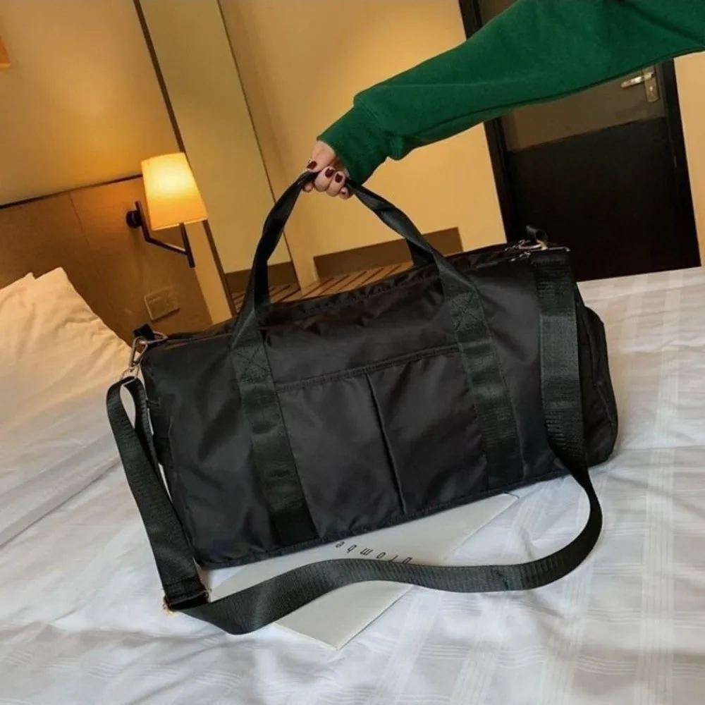 

Oxford Travel Luggage Bag Multi-functional Short Distance Large Capacity Handbag with Shoe Compartment Solid Color