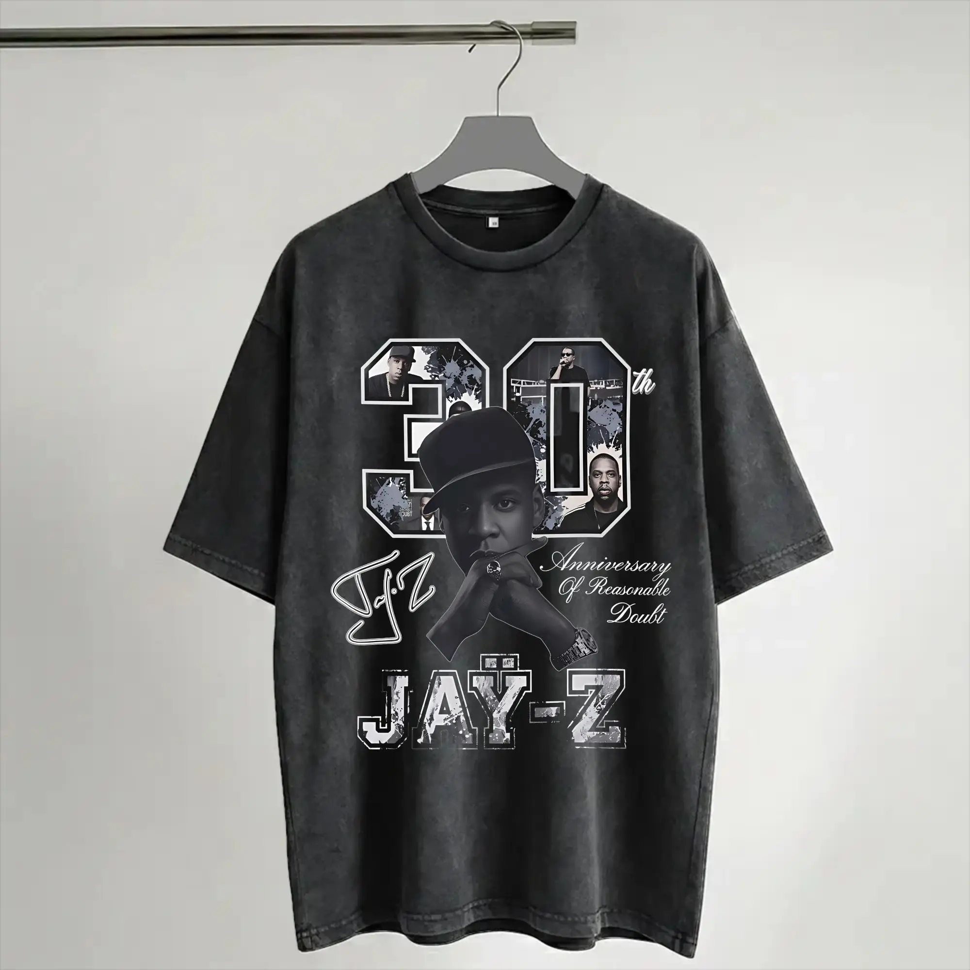Jay Z 30th Reasonable Doubt 25th Blueprint JAŸ-Z 30 Tour  Washed T Shirt Streetwear Hip Hop Casual T-Shirts  Tees Tops Men Women