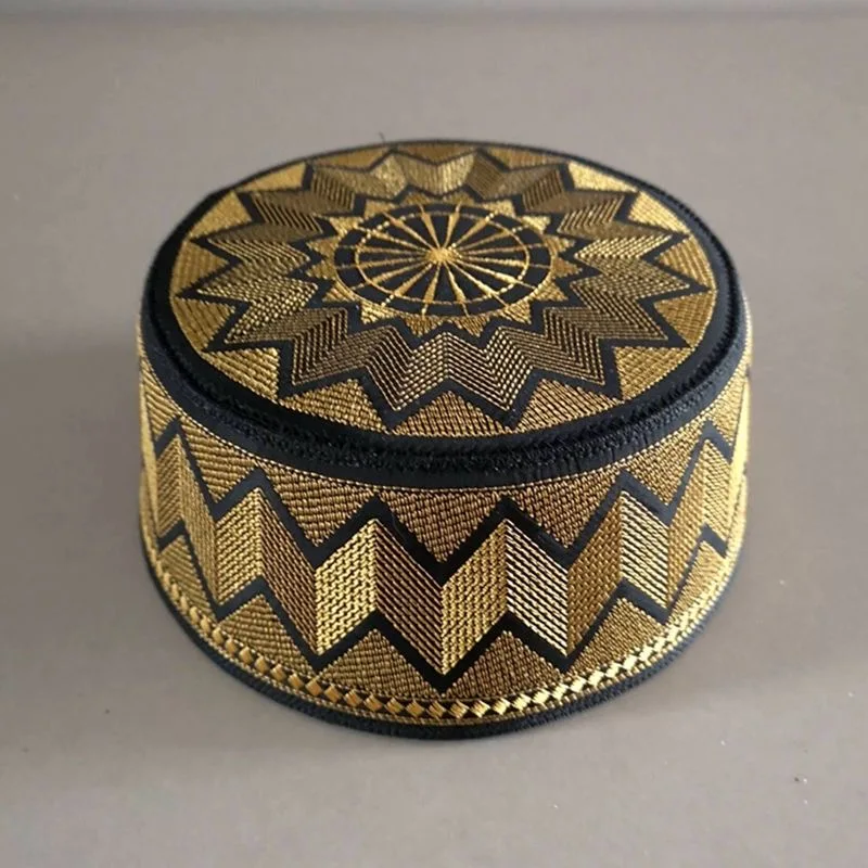 Casquettes musulmanes pour hommes, chapeau de prière en maille, kippa islamique, broderie Kufi Topi, produits fiscaux, livraison gratuite, 03295