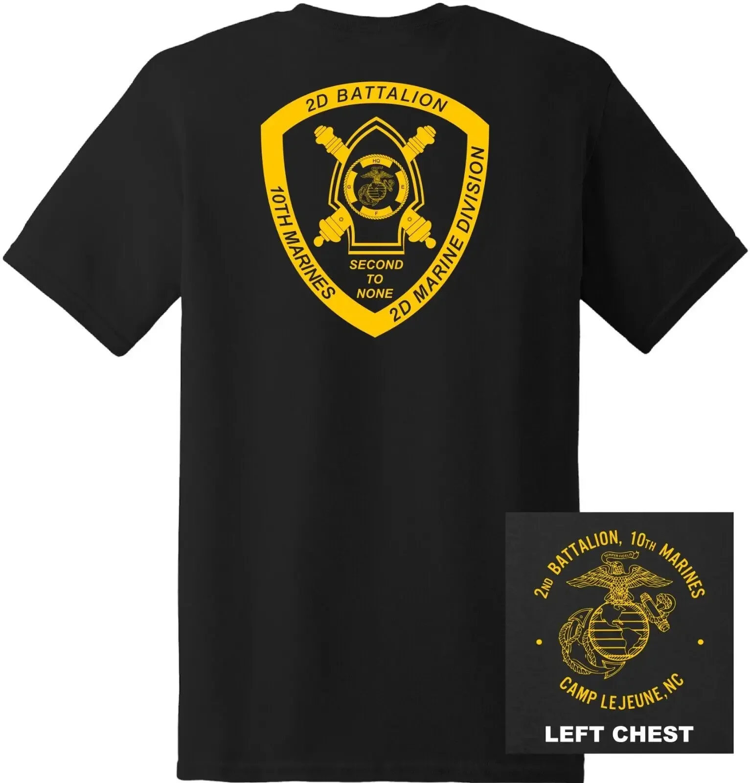 US Marine Corps - 2nd Battalion 10th Marine Regiment T-Shirt 100% Cotton O-Neck Short Sleeve Summer Casual Mens T-shirt