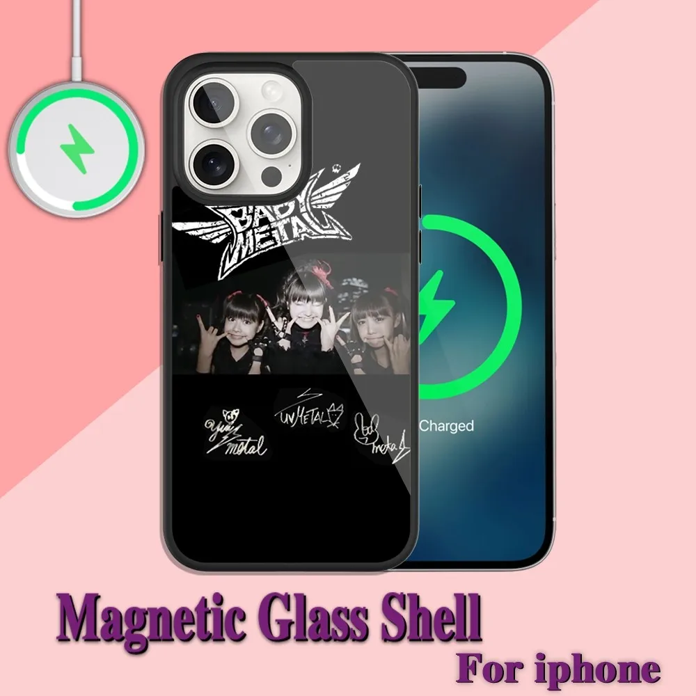 Babymetal Japanese girl idol Phone Case For iPhone Charging 13 14 15 11 12 Pro Max Plus Glass Magsafe Magnetic Shell