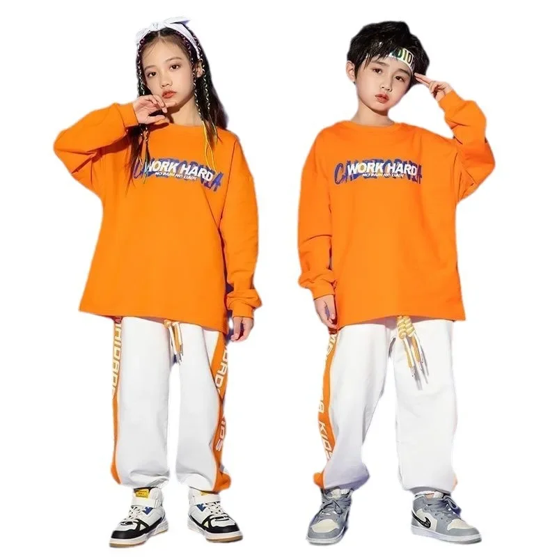 Jungen Hip Hop Sweatshirt Rosa Street Dance Hosen Mädchen Lose Top Röcke Kinder Streetwear Jogger Kinder Jazz Socken Kleidung Sets