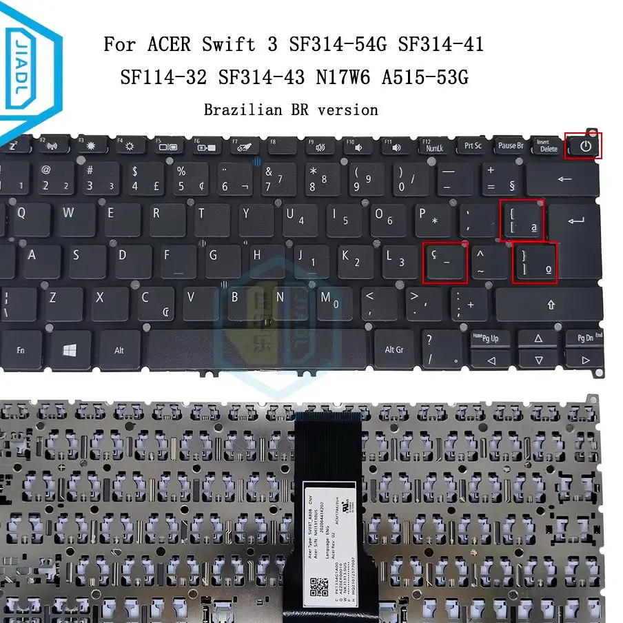 SF314 Brazil Keyboard No Backlit Portugal Keyboards For Acer Swift SF114-32 SF314-54 SF314-41 SF314-56 56G A514-54 SV3P-A80BWL