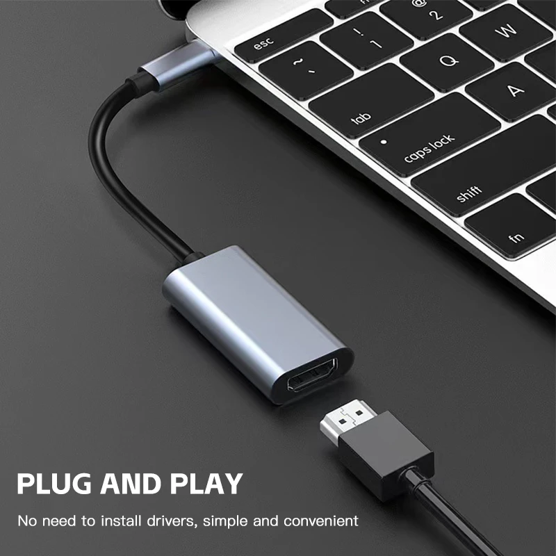 4K Type-C to HDTV Cable Adapter Aluminum Alloy USB C to HDTV Converter USB 3.1 HDTV Cable Adapter for PC Laptop MacBook