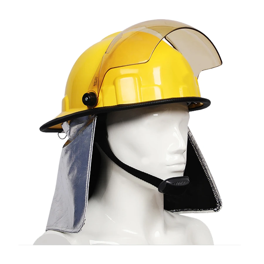 ABS Fire Newest Design CE Korean Style Safety Helmet for Fire Fighter Firefighter With Cape Mask Emergency Rescue Protective