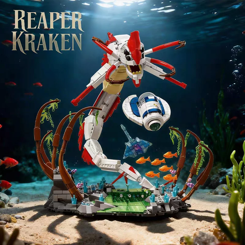 

MOC Creative The Reaper Kraken Model Building Blocks Deep Sea Monster Desktop Ornaments Assembly Bricks Toys for Childrens Gifts