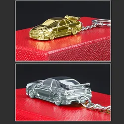 1:64 Nissan GTR-R34 Audi Rs7 Cars Models Toys Keys Buckle Alloy Body Exquisite Spray Painting Vehicles Key Ring Adult Kids Gifts