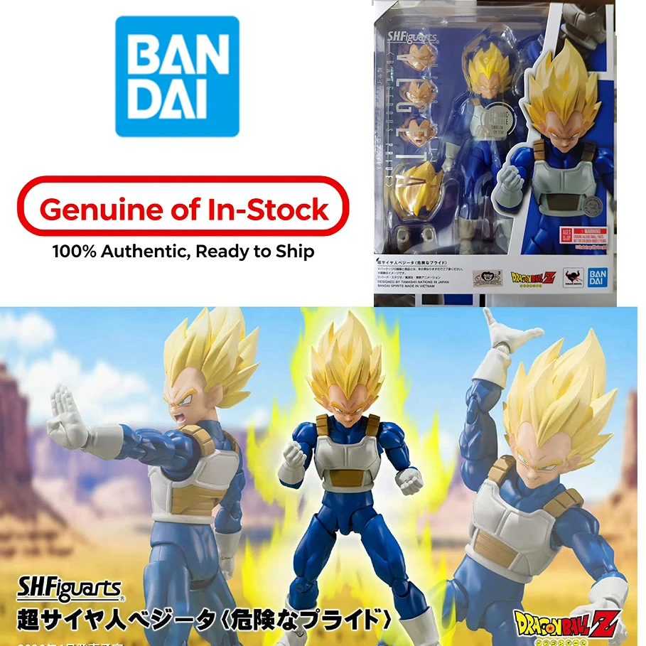 

BANDAI S.H.Figuarts Super Saiyan Vegeta Dangerous Pride Action Figures Dragon Ball Z Anime Collection Model Gift Toy