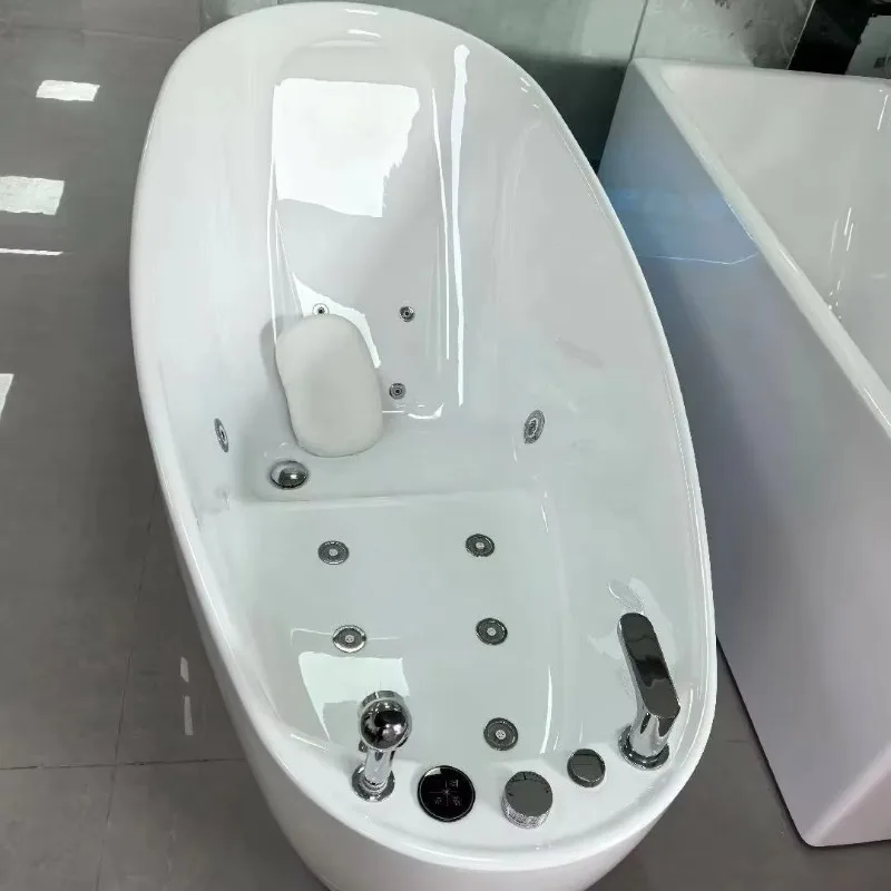 Brand new bathtub Independent spa Acrylic Jacuzzi for 1 person with faucet and pillows