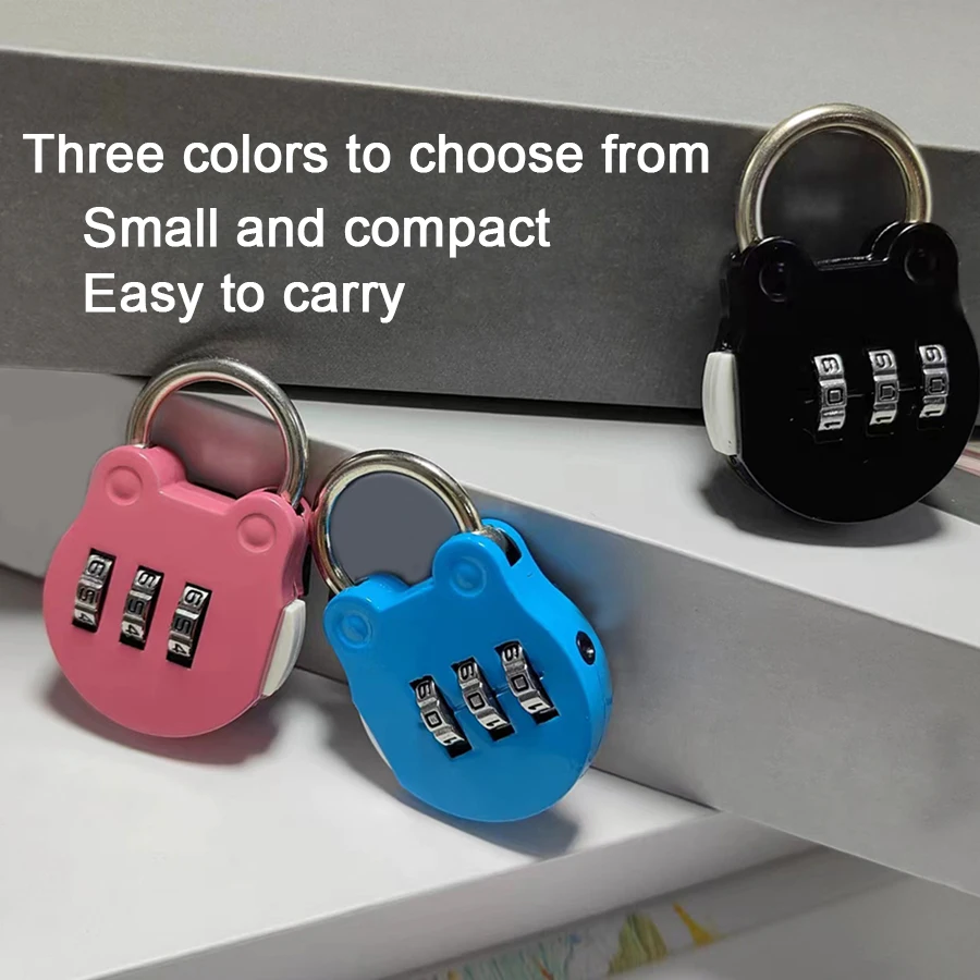 3 locks Suitcase lock Micro padlock Supplies Combination lock Mini lock Cute padlock Diary Home travel lock