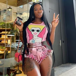 Frills Metallic PU Leather Booty Shorts Sexy Women Summer Clothing Festival Clubwear High Waisted Shorts Y2k Fashion Gold Silver